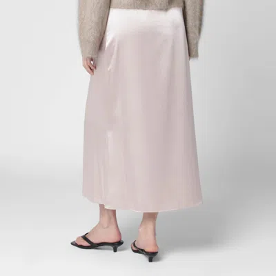 Weekend Max Mara Blush Satin Midi Skirt In Blue