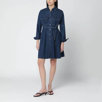 Weekend Max Mara Blue Denim Shirt Dress In Multi