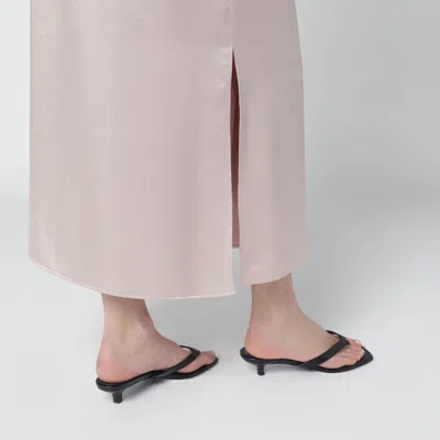Weekend Max Mara Blush Satin Midi Skirt In Blue