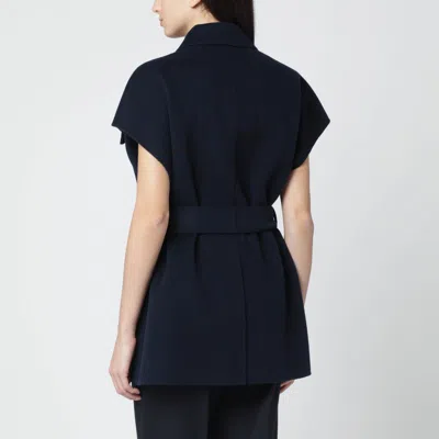 Weekend Max Mara Blue Wool-blend Belted Jacket In Blue