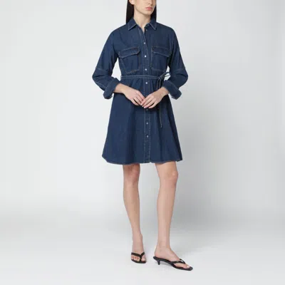 Weekend Max Mara Blue Denim Shirt Dress In Multi