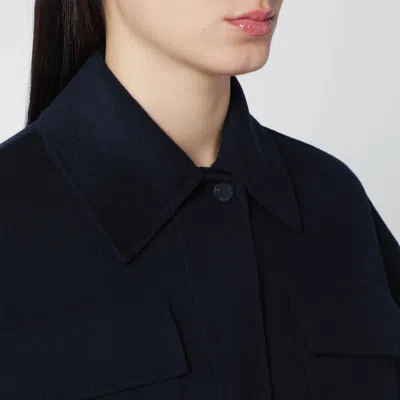 Weekend Max Mara Blue Wool-blend Belted Jacket In Blue
