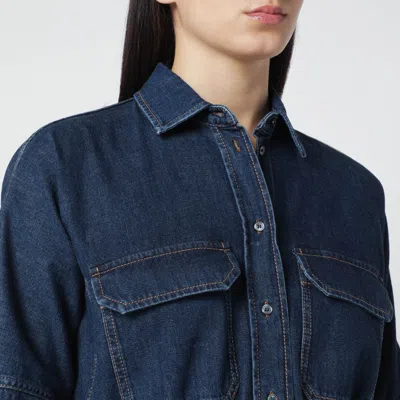 Weekend Max Mara Blue Denim Shirt Dress In Multi