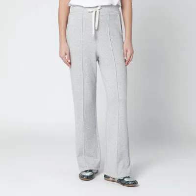 Weekend Max Mara Light Grey Cotton-fleece Trousers In Gray
