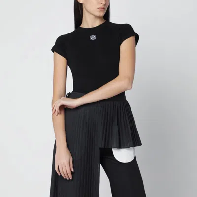 Loewe Black Small-fit Cotton-blend T-shirt In Black