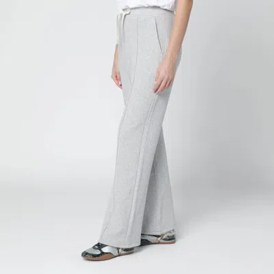 Weekend Max Mara Light Grey Cotton-fleece Trousers In Gray