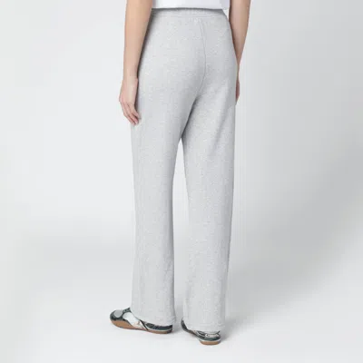 Weekend Max Mara Light Grey Cotton-fleece Trousers In Gray