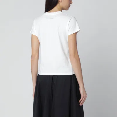 Mm6 Maison Margiela White T-shirt With Numeric Signature Patch In White