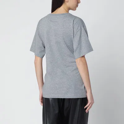 Mm6 Maison Margiela Cotton T Shirt Gloves Sequin Belt In Gray