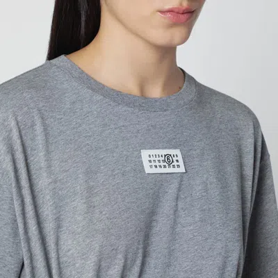 Mm6 Maison Margiela Cotton T Shirt Gloves Sequin Belt In Gray