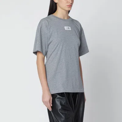 Mm6 Maison Margiela Cotton T Shirt Gloves Sequin Belt In Gray