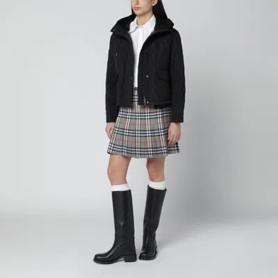 Burberry Black Cropped Quilted Jacket In Black