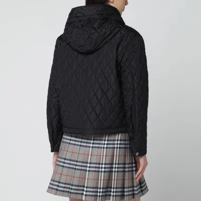 Burberry Black Cropped Quilted Jacket In Black