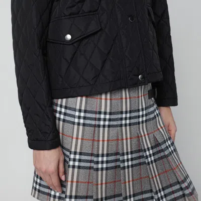 Burberry Black Cropped Quilted Jacket In Black