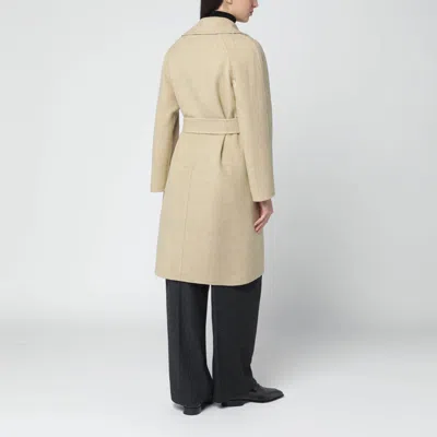 Burberry Sand Reversible Wool Coat In Sand
