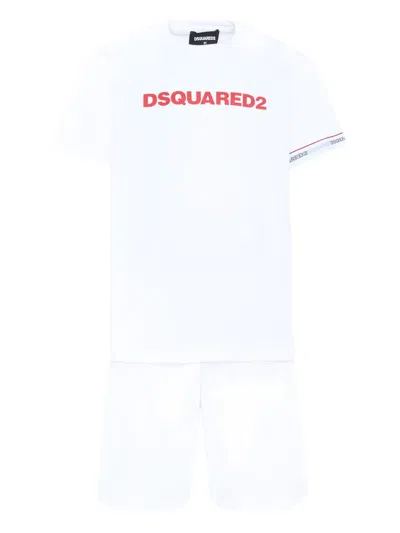 Dsquared2 Logo-detailed Pajamas In White