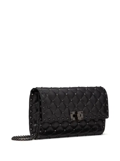 Valentino Small Rockstud Leather Crossbody Bag In Black