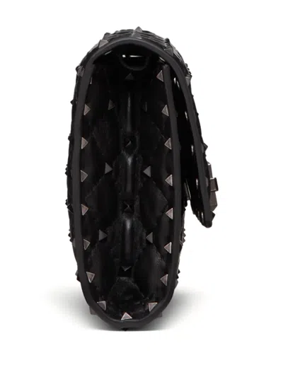 Valentino Small Rockstud Leather Crossbody Bag In Black