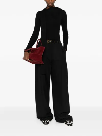 Mark Kenly Domino Tan Scarf-detail Sweater In Black