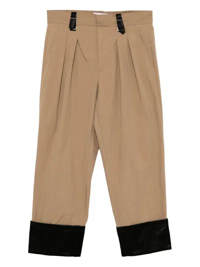 Ports V Luxe Contrast Trousers In Brown