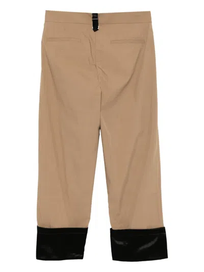 Ports V Luxe Contrast Trousers In Brown