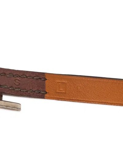 Pre-owned Hermes 2008 Swift Behapi Single Tour Bracelet Costume Bracelet In Brown
