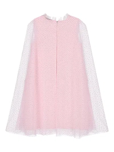 Mama Luma Chiffon Embellished Capedress In Pink
