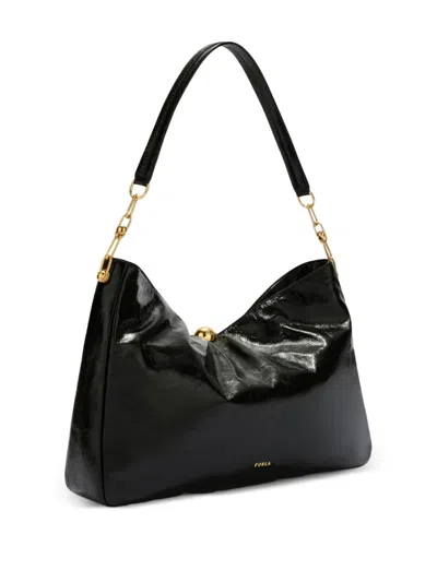 Furla Sfera Soft Shoulder Bag In Black
