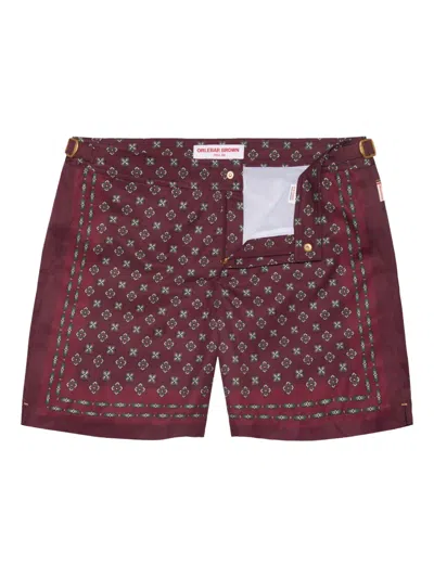 Orlebar Brown Bulldog Printed Swim Shorts In Red