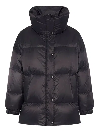 Yves Salomon Army Collection Mid Length Down Jacket In Black