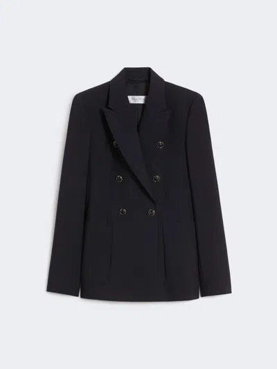Max Mara Wool-blend Seersucker Blazer In Black