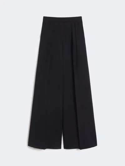 Max Mara Wool Seersucker Trousers In Blue