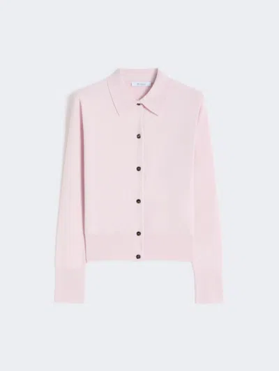 Max Mara Feminine Wool Cardigan In Pink