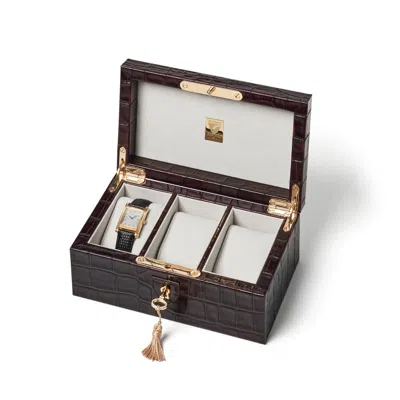 Aspinal Of London Three Piece Watch Box In Gold
