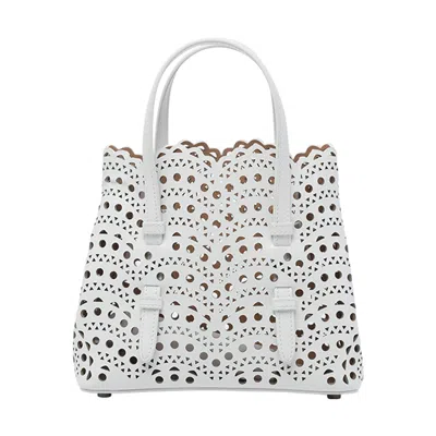 Alaïa Mina 20 Tote Bag In Vienne Wave Perforated Leather In Multi