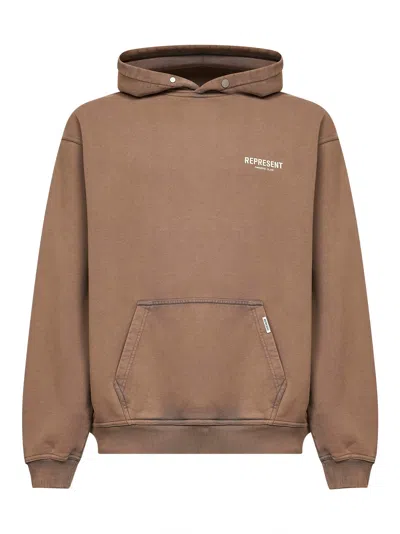 Represent Almond "owners Club" Hoodie In Brown