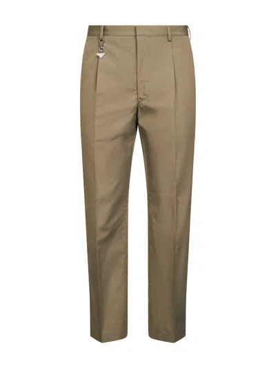 Prada Abbigliamento Clay Cotton Trousers With Key Ring