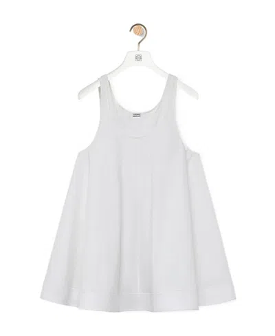 Loewe Trapeze Dress In Cotton In White