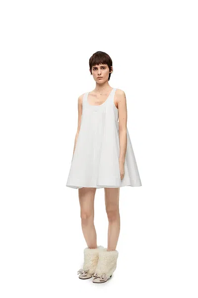 Loewe Trapeze Dress In Cotton In White