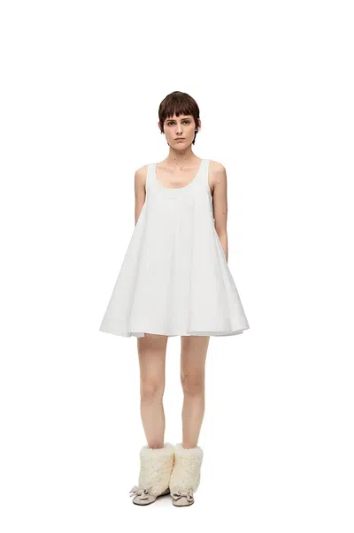 Loewe Trapeze Dress In Cotton In White