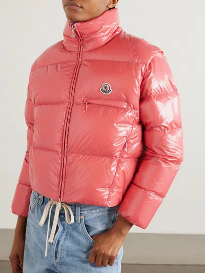Moncler Almo Long-sleeved Down Jacket In Pink