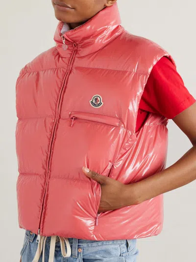 Moncler Almo Long-sleeved Down Jacket In Pink
