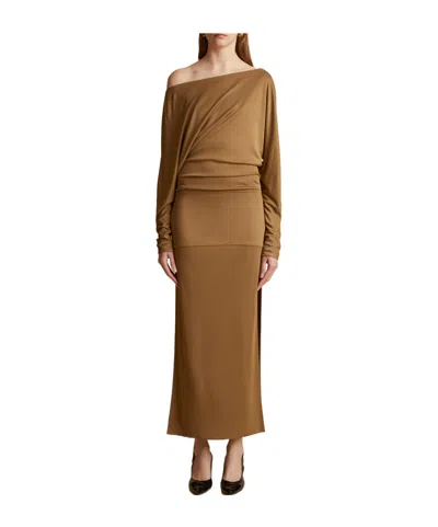 Khaite A Shoulder-length Dress In Brown
