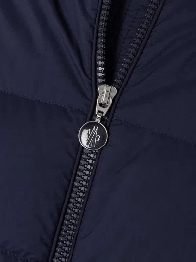Moncler Long-sleeved Down Jacket In Blue