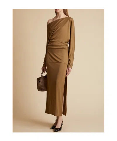 Khaite A Shoulder-length Dress In Brown
