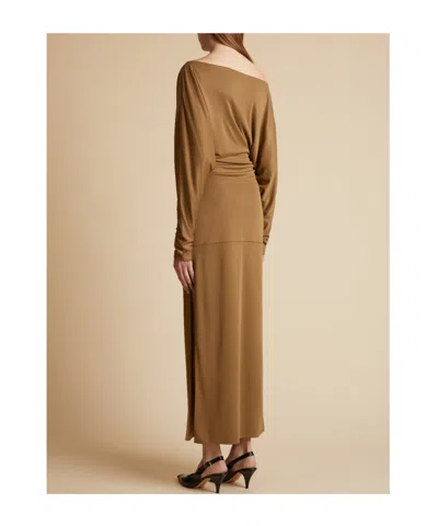 Khaite A Shoulder-length Dress In Brown