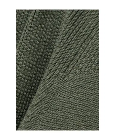 Loewe Ribbed Wool Mid-length Dress In Green