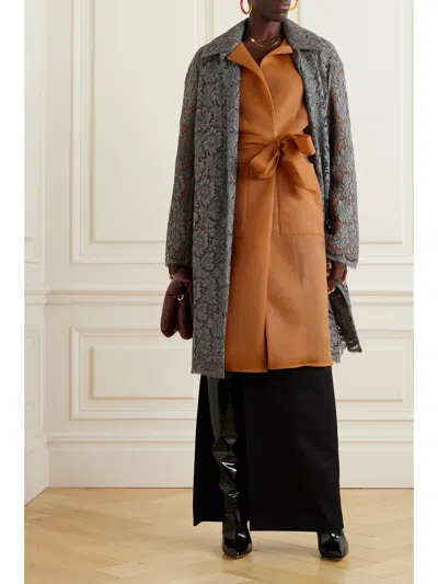 Dries Van Noten Belt Lace Casual Jacket In Multi