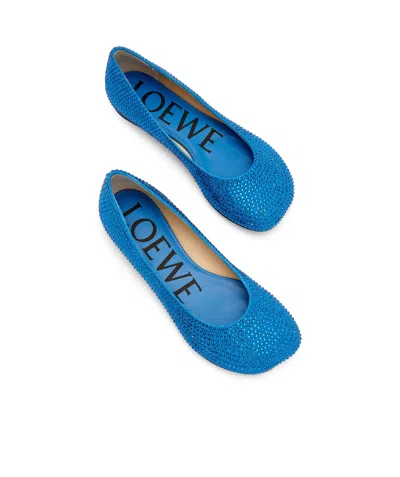 Loewe Toy Ballerina In Suede And Allover Rhinestones In Blue