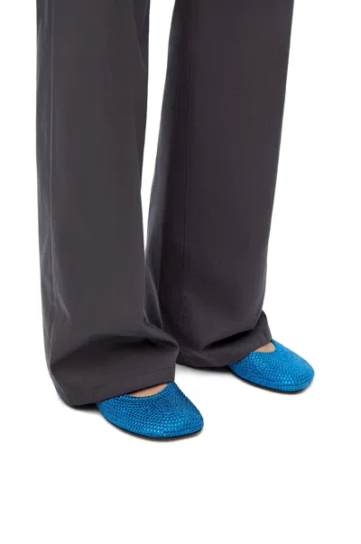 Loewe Toy Ballerina In Suede And Allover Rhinestones In Blue